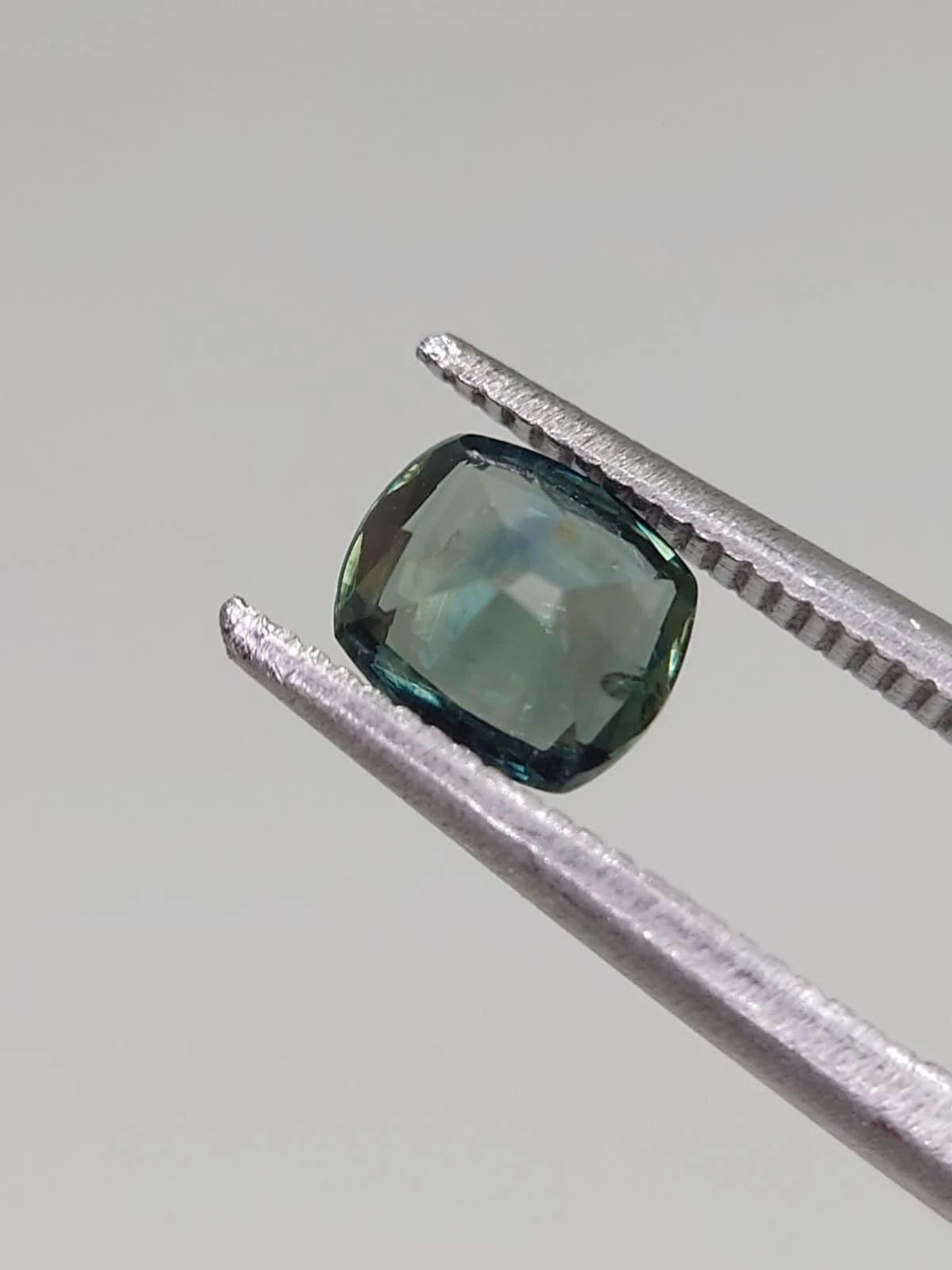 0.8ct Natural Teal Green Sapphire in Fancy Cushion Cut from Nigeria — view 4